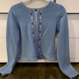 Long sleeve cropped baby blue fleece